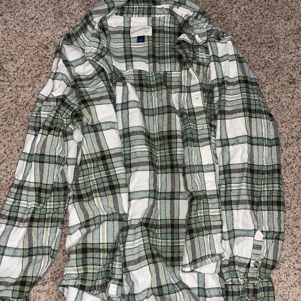 Green and White flannel